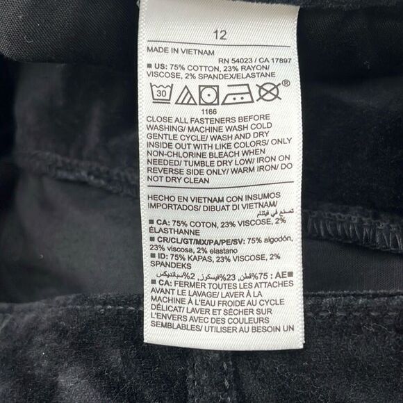 NWT OLD NAVY Pants Women's Size 12 Crushed Black Velvet Flare Higher High-Rise - Picture 8 of 13